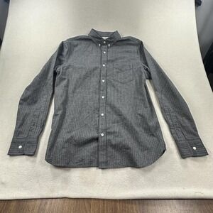 Flint And Tinder Architect Shirt Mens Large Gray Herringbone Donegal Twill